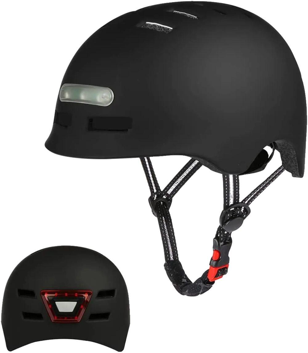 Cykelhjälm, USB-laddningsbart LED-ljus, Elscooter-säkerhet, Scooterhjälm - Bild 2