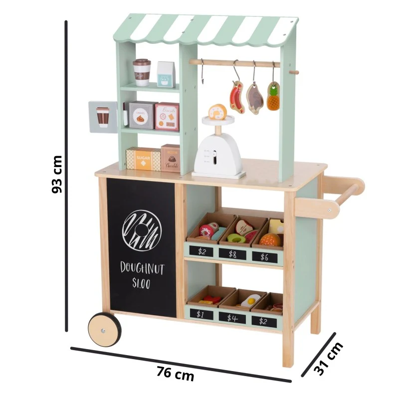 Multifunktionell Food Truck i trä – 73 delar för Kreativ Lek för Stora Barn - Bild 5