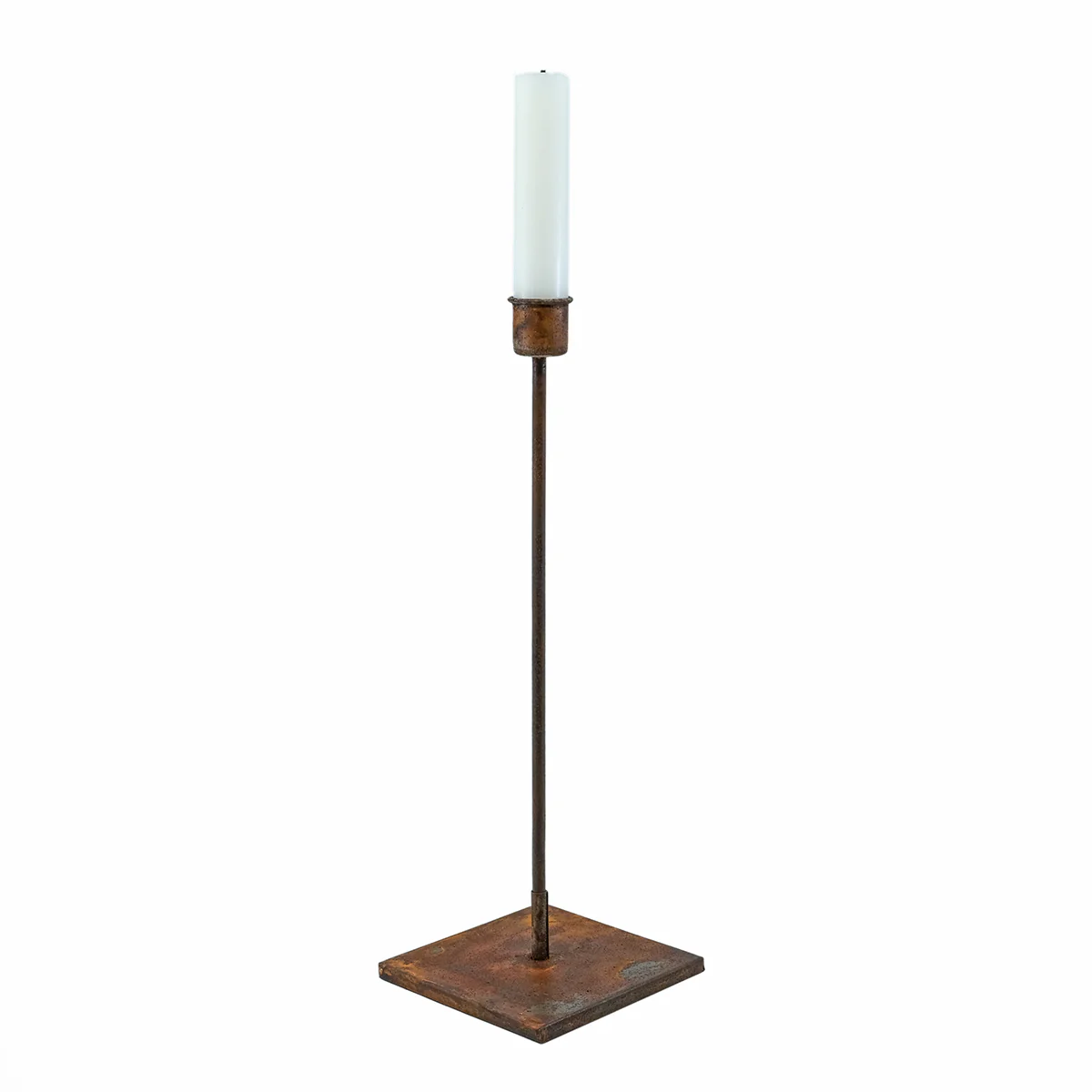 Hög smal rostig ljusstake - Bild 4
